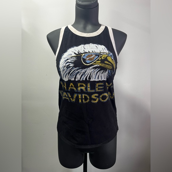 Harley-Davidson Black and White Tank with Eagle Design - Picture 1 of 5